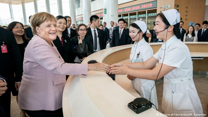 Kanselir Merkel di Cina di sini di Wuhan pada September 2019
